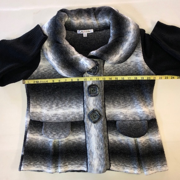 Ombre Mohair Blend AVETTE Jacket Faux Flap Pockets (M) - Picture 9 of 17